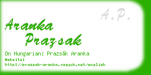 aranka prazsak business card