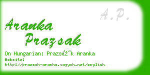 aranka prazsak business card